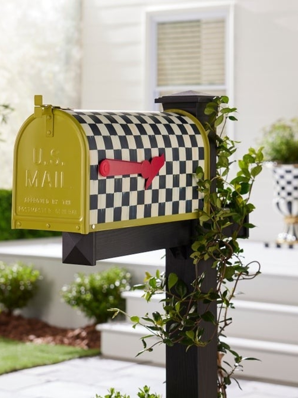 MacKenzie Childs Courtly Check  Mailbox .